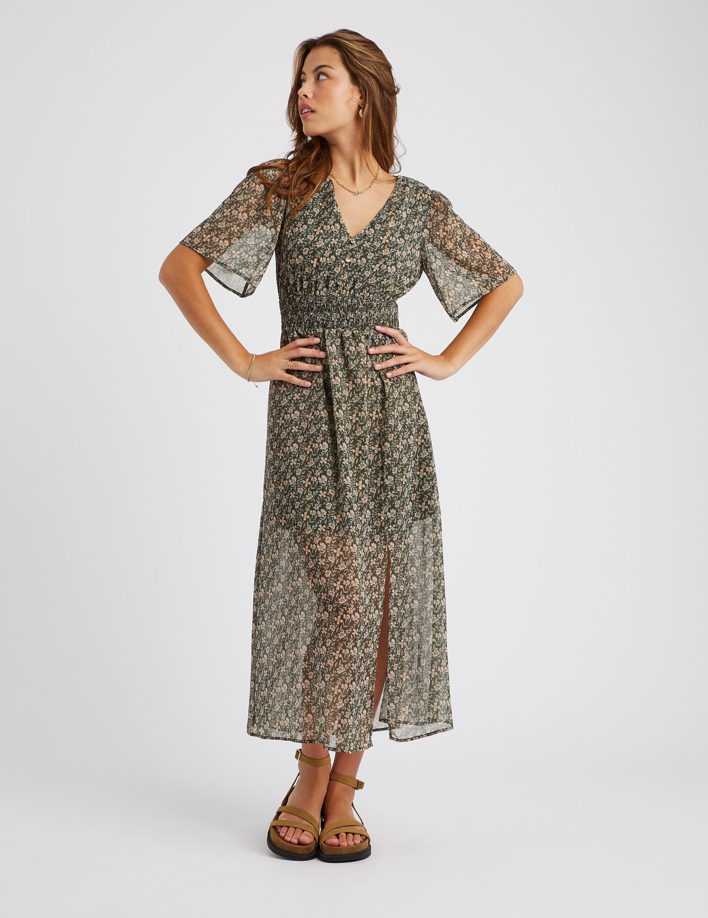 Robe longue imprim&eacute;e