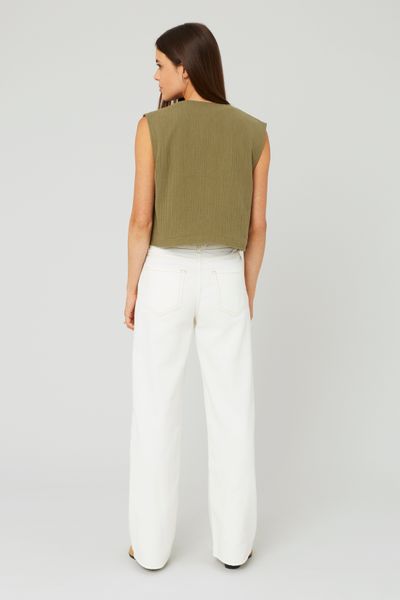 Veste sans manches brodée