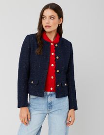 Veste en tweed à ceinture