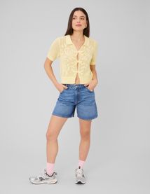 Gilet manches courtes en crochet