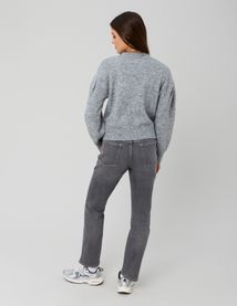 Pull col montant bijoux