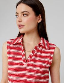 Top en tricot col polo