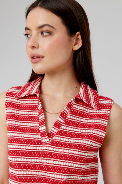 Top en tricot col polo