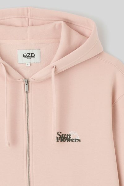 Sweat zipp&eacute; imprim&eacute; devant/dos
