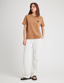 T-shirt broderie léopard