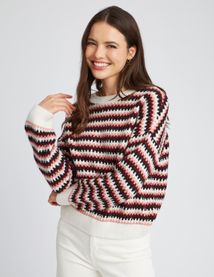 Pull jacquard fantaisie