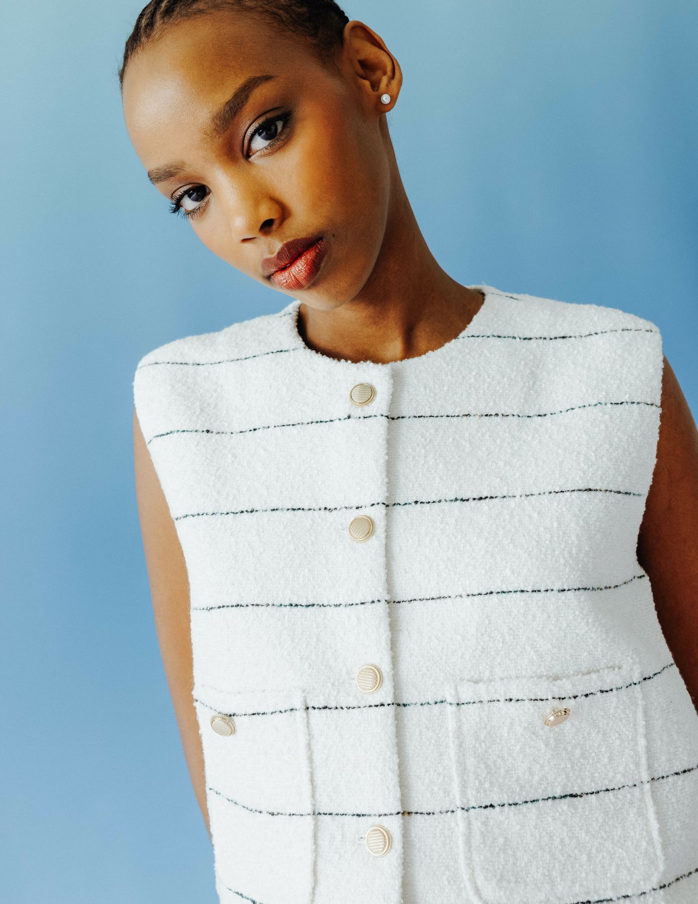 Veste sans manche en tweed