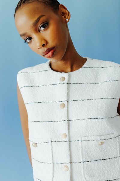 Veste sans manche en tweed