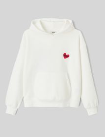 Sweat col capuche imprimé devant / dos