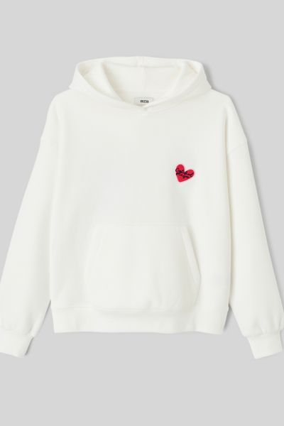 Sweat col capuche imprimé devant / dos