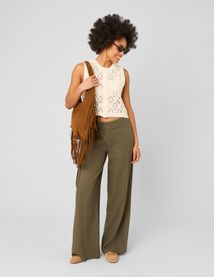 Pantalon fluide pan asym&eacute;trique