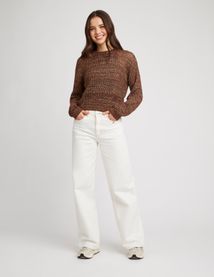 Pull en crochet avec fil pailleté