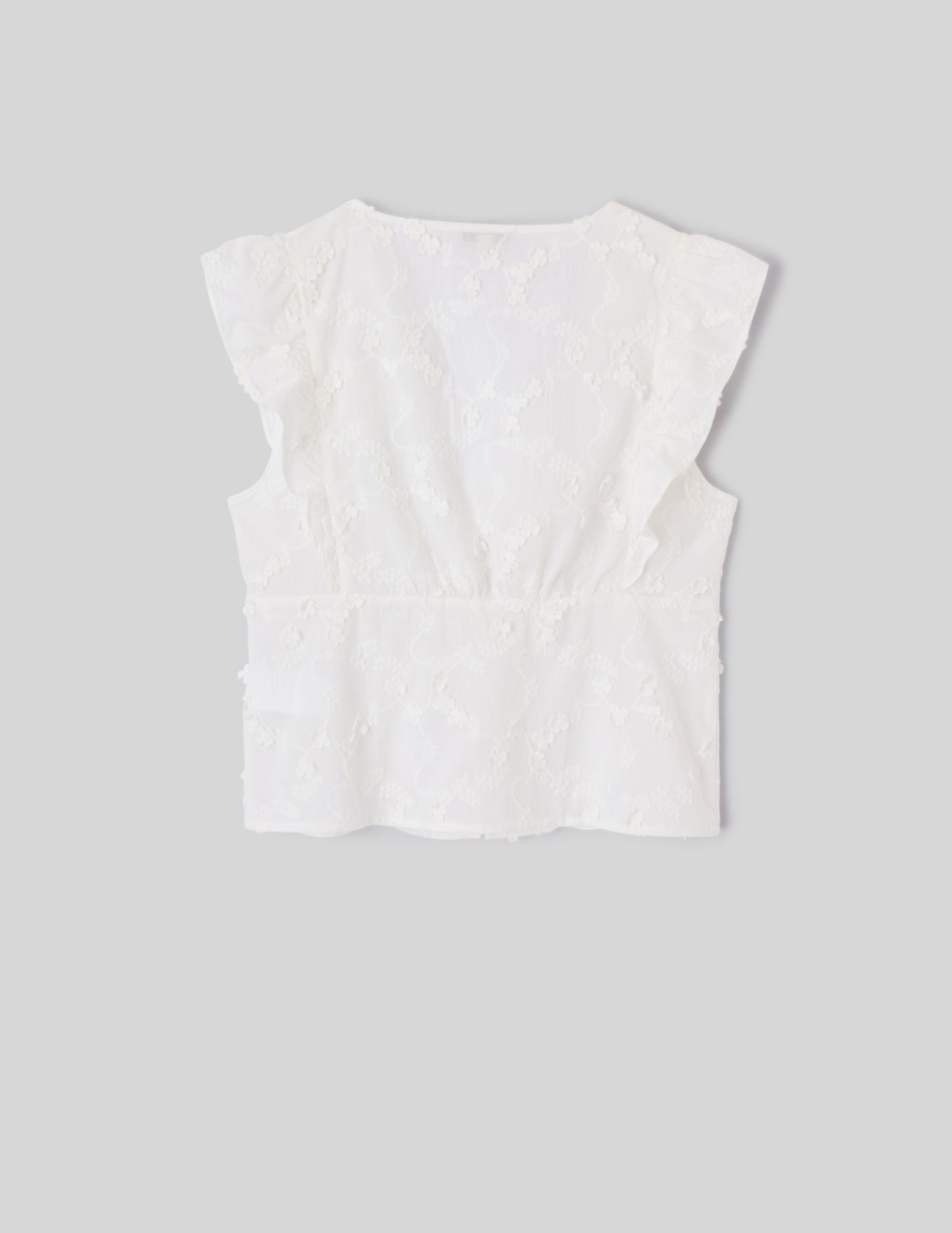 Blouse sans manches en broderie 3D