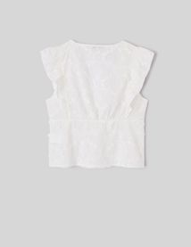 Blouse sans manches en broderie 3D