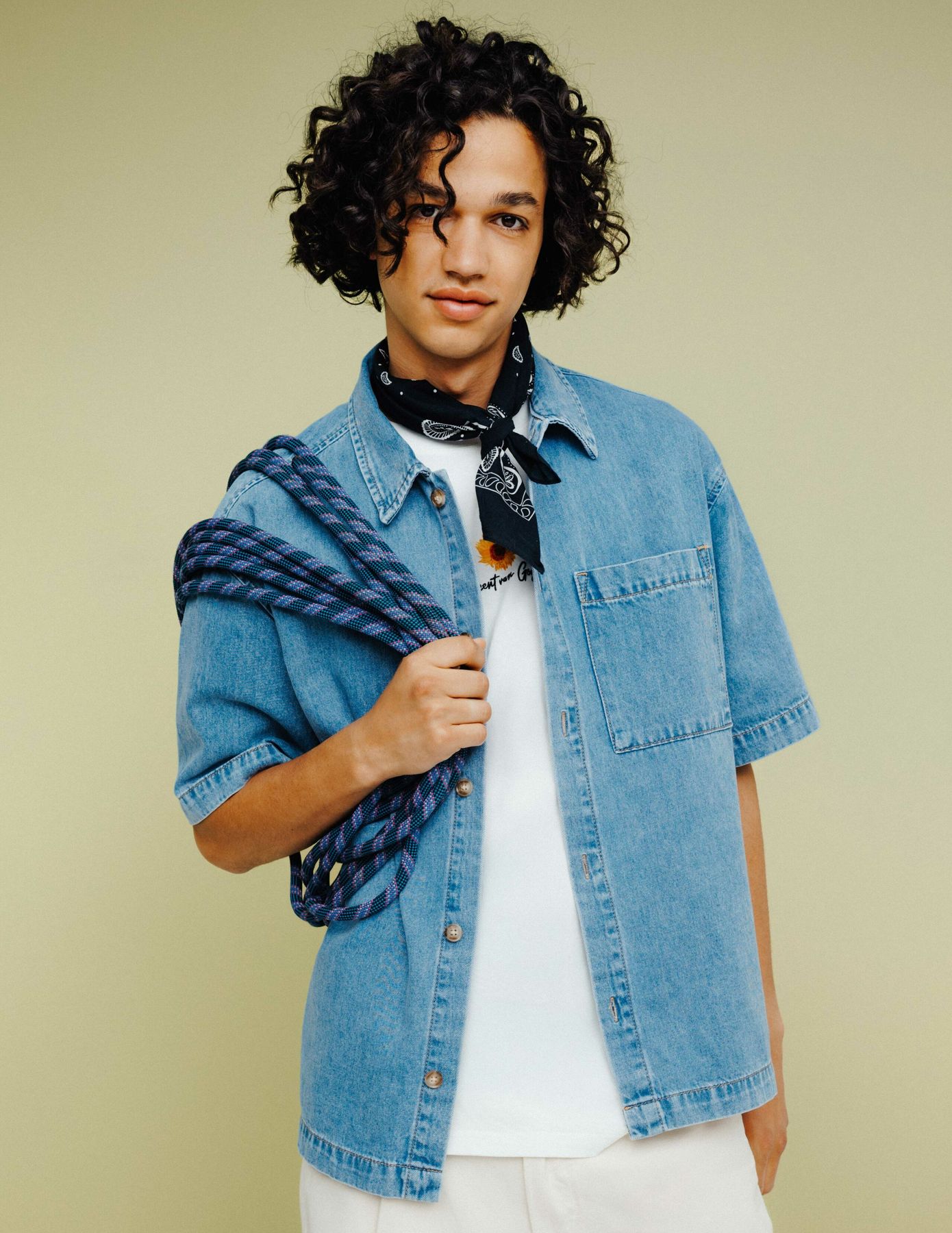 Chemise en jean manches courtes