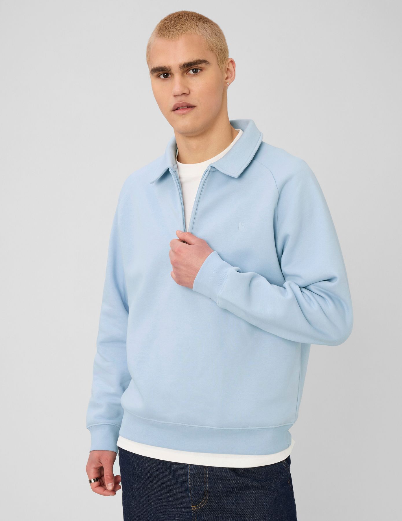 Sweat col polo zipp&eacute;