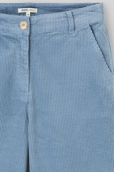 Pantalon wide leg velours cropped