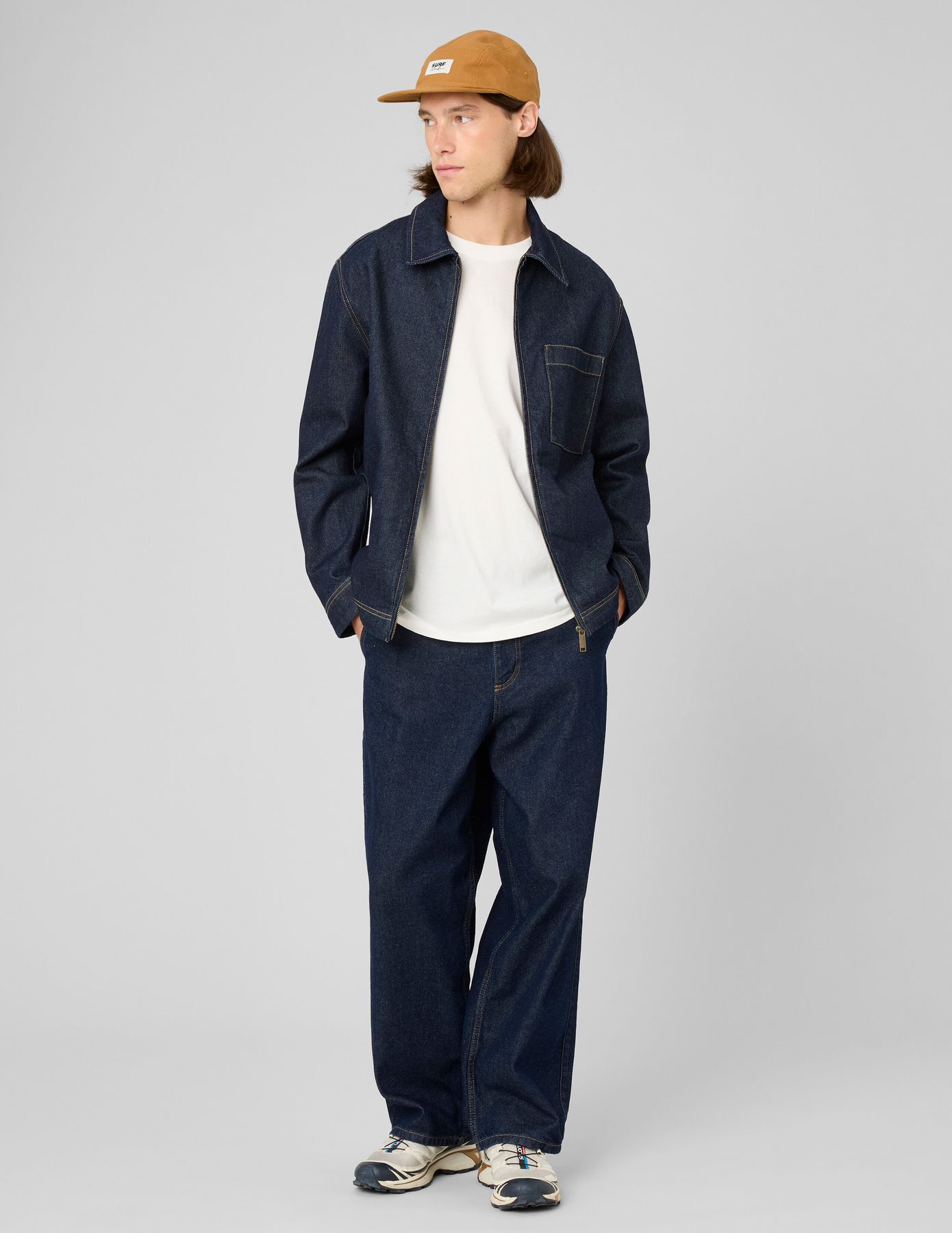Veste en denim zipp&eacute;e