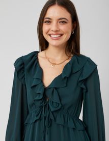 Robe longue unie en polyester recyclé