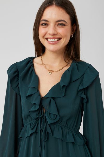 Robe longue unie en polyester recyclé