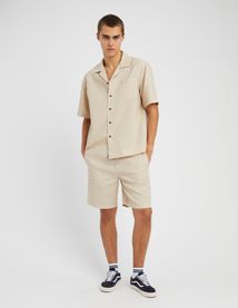 Bermuda unie en mati&egrave;re gaufr&eacute;