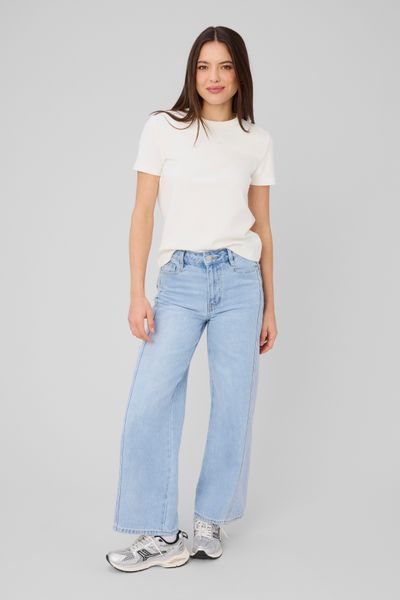 Jean wide leg &agrave; strass