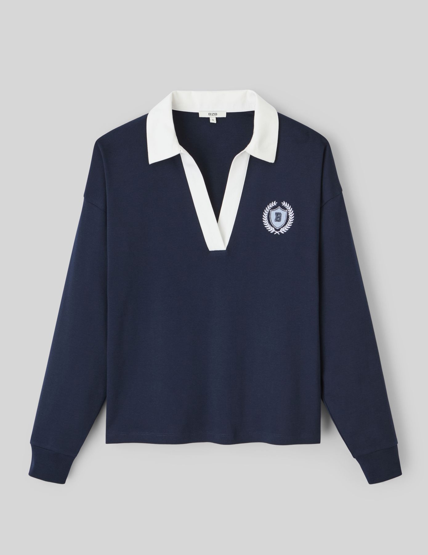 T-shirt col polo broderie poitrine