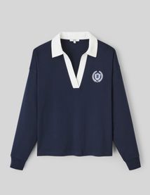 T-shirt col polo broderie poitrine