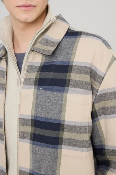 Surchemise à carreaux zippée