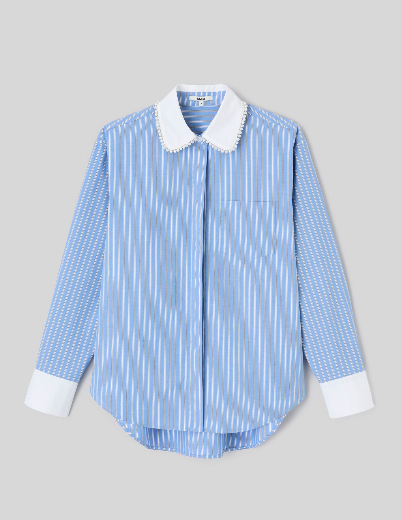 Chemise ray&eacute;e perles