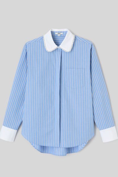 Chemise ray&eacute;e perles