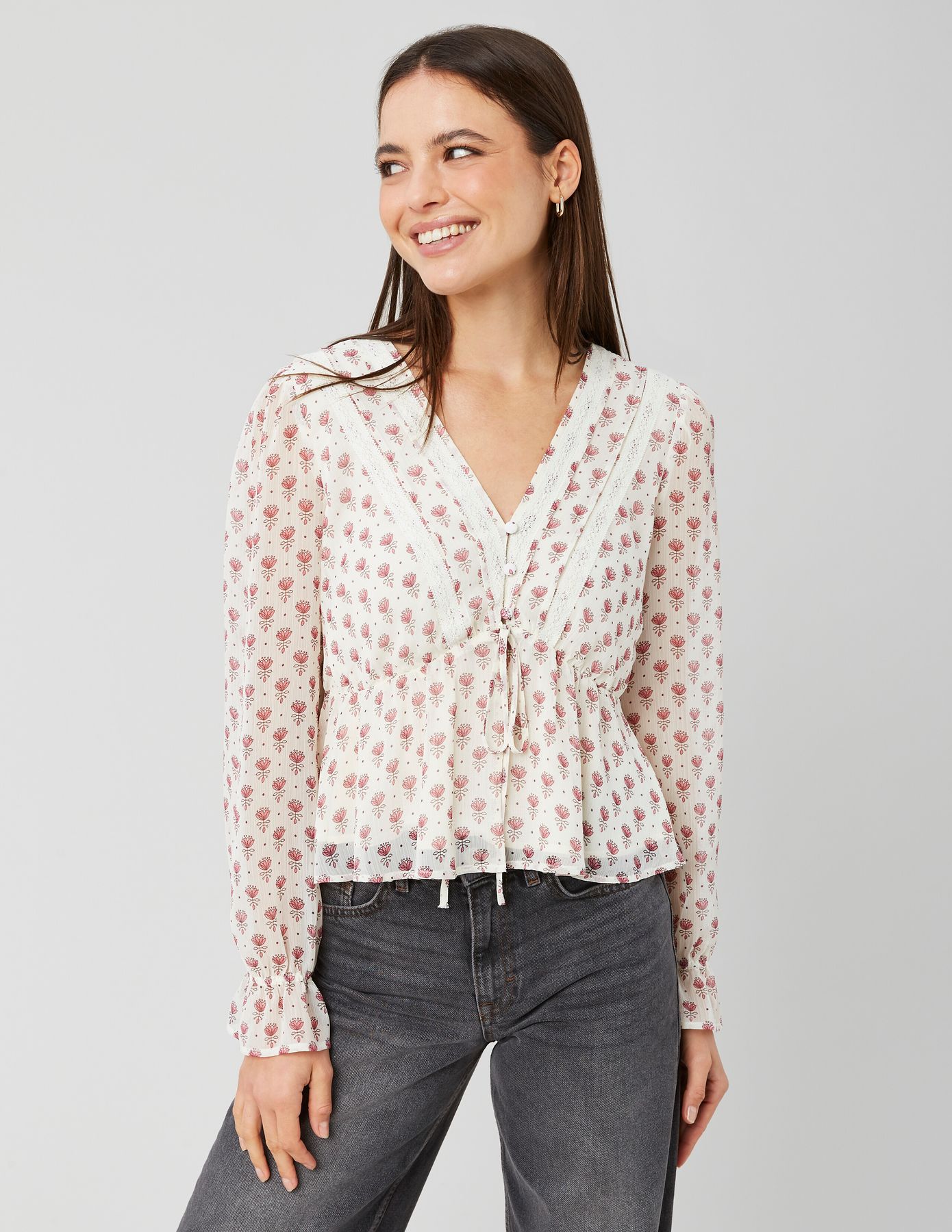 Blouse en voile imprimé