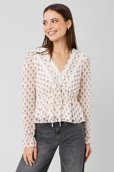 Blouse en voile imprimé