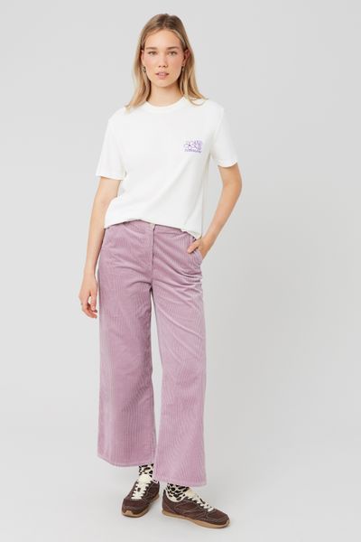 Pantalon wide leg velours cropped