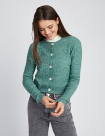 Gilet col rond boutonné