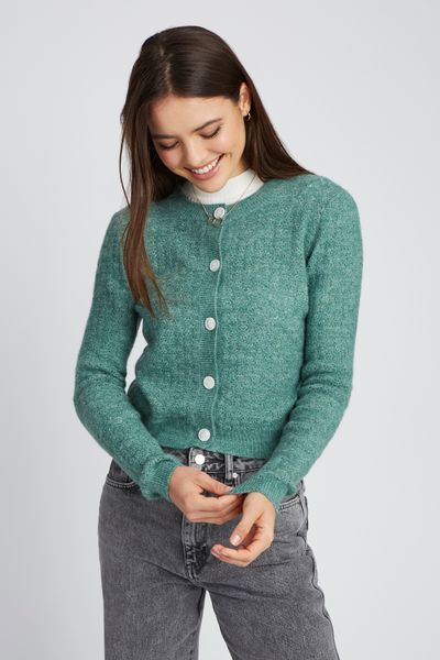 Gilet col rond boutonné