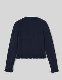 Gilet boutonn&eacute; &agrave; volants