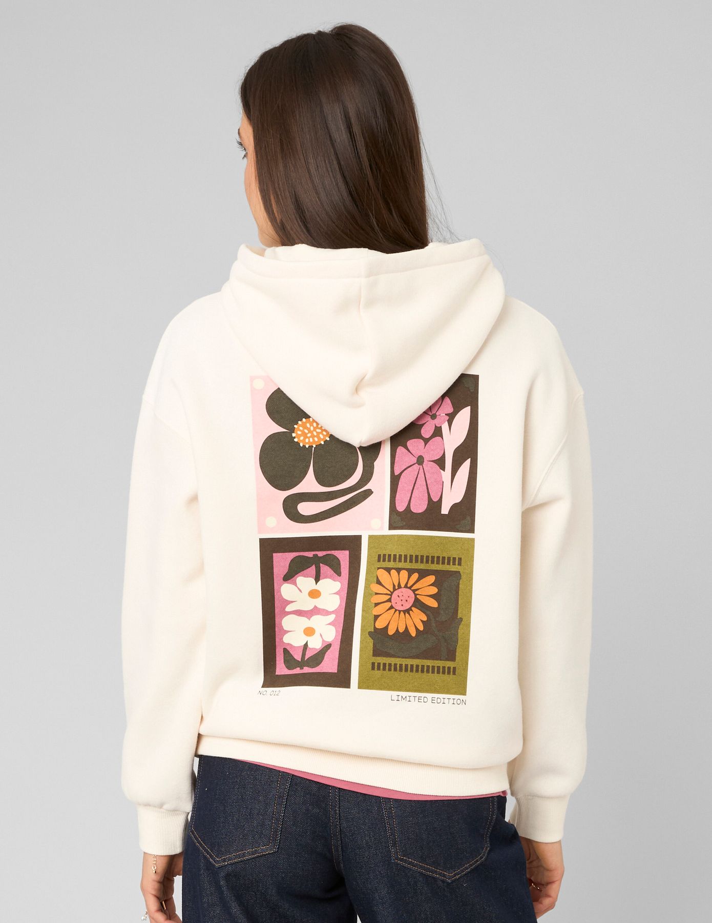 Sweat &agrave; capuche imprim&eacute; devant / dos