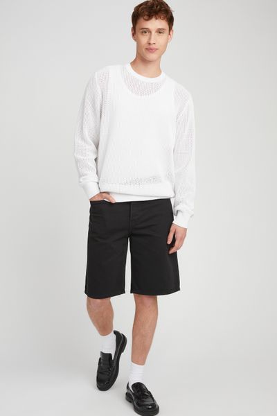 Pull col rond maille ajourée