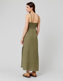 Robe longue unie en lin
