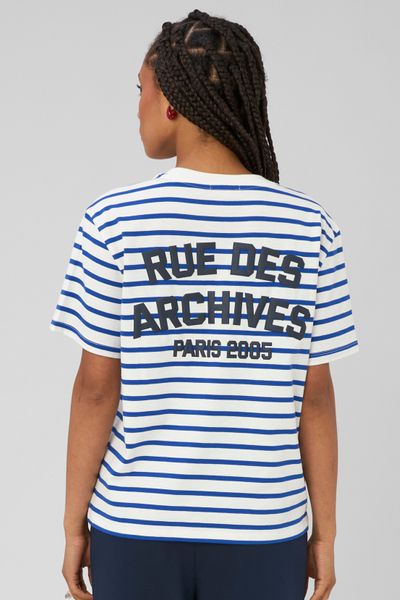 T-shirt ray&eacute; manches courtes