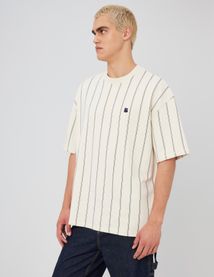 T-shirt broderie poitrine rayé