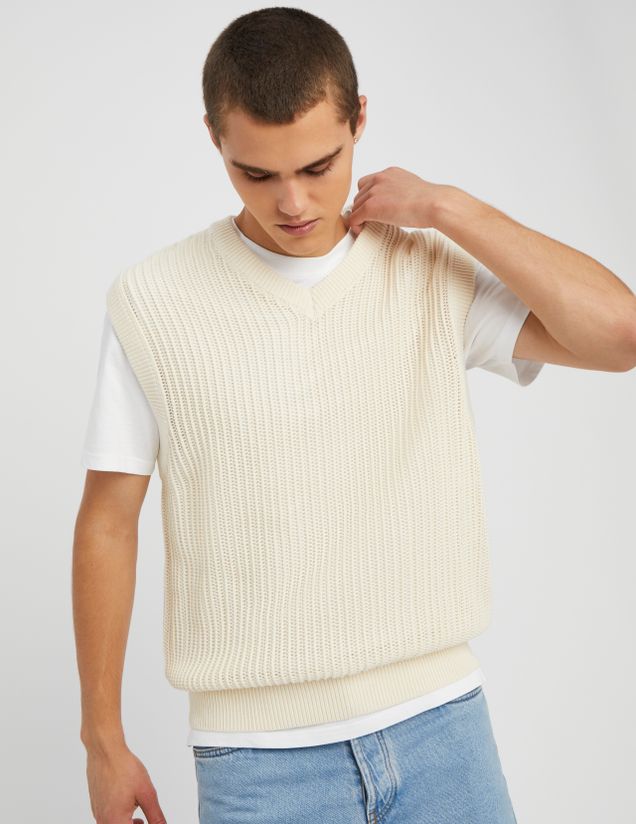 Pull uni sans manches