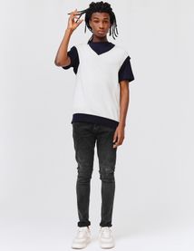 Jean skinny basique noir delavé