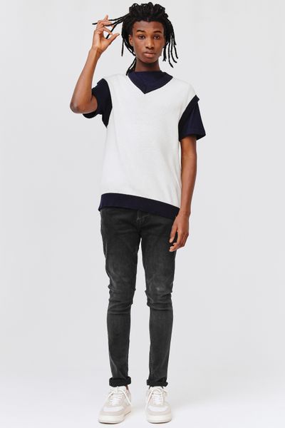 Jean skinny basique noir delavé