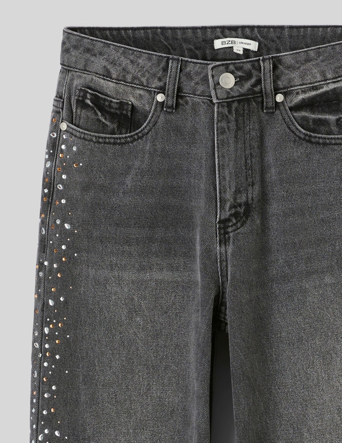 Jean droit strass