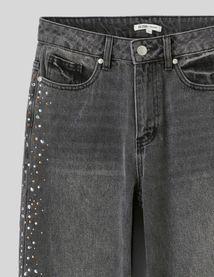 Jean droit strass