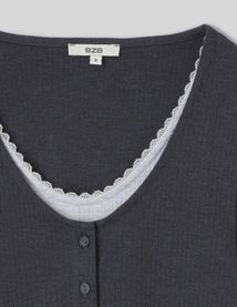 T-shirt manches longues superpos&eacute;