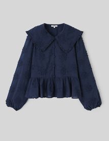 Chemise maxi col broderie 3D