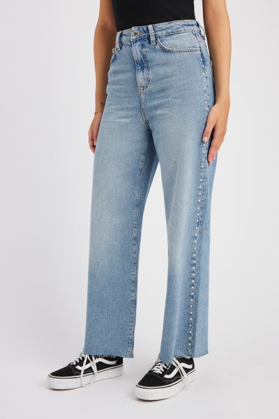Jean straight &agrave; strass